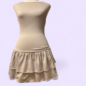 Chic gray/Cream Ruffle dress